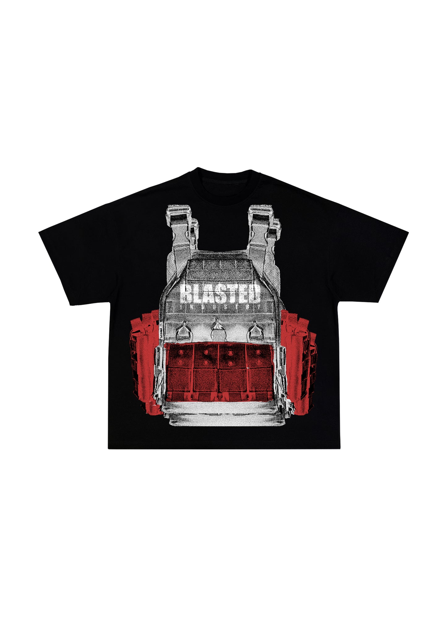 BLACK VEST OVERSIZE TEE